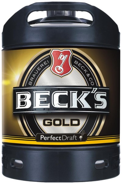 4 x Becks Gold beer keg Perfect Draft Gold 6 liter barrel 4.9%