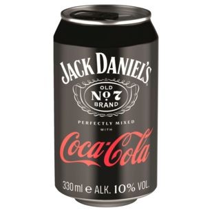 24 x cans of JACK DANIEL'S and Cola 330 ml 10% vol. One-way deposit