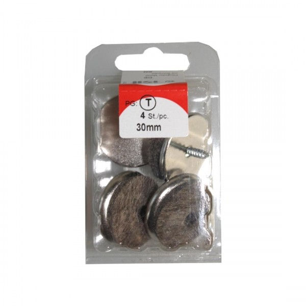 Felt glides metal grey 30 mm