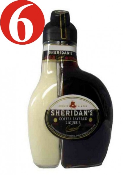 6x Sheridan's coffee liqueur 15,5%VOL.-0,5L