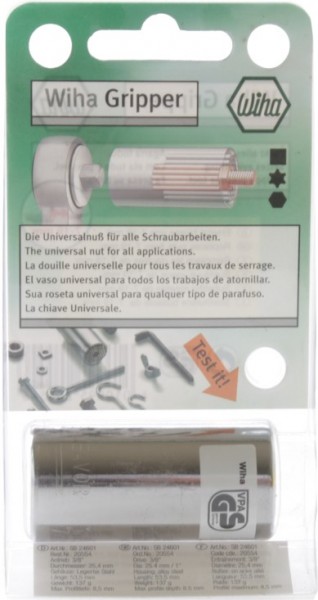 The universal hexagon socket for all screw work, screws 7 to 19mm