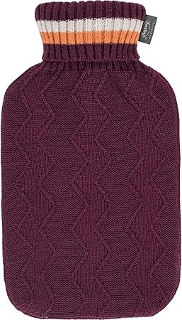 Fashy 67457 46 HOT WATER BOTTLE WITH TURTLE NECK KNIT COVER 2,0 L burgundy