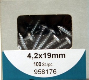 Liko 4, 2x19mm galvanised sheet metal screws