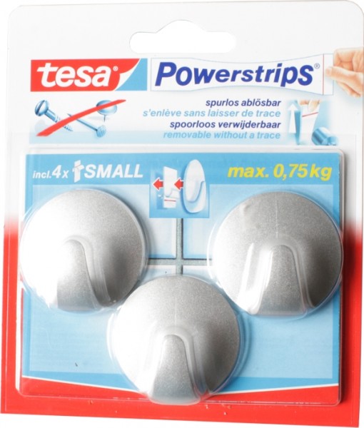 tesa Powerstrips*Hook small round matte chrome