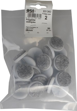 Felt pads white/grey 28 mm 20 PCs.