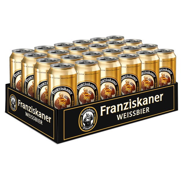 24x 0,5L cans Franziskaner Hefe Weissbier Hell Naturtrüb 5 Vol.- ONE WAY
