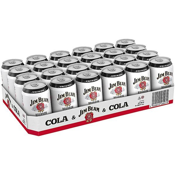 24 x Jim Beam and Cola 330 ml can 10% vol. One way deposit