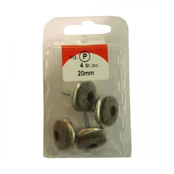 Felt glides metal grey 20 mm