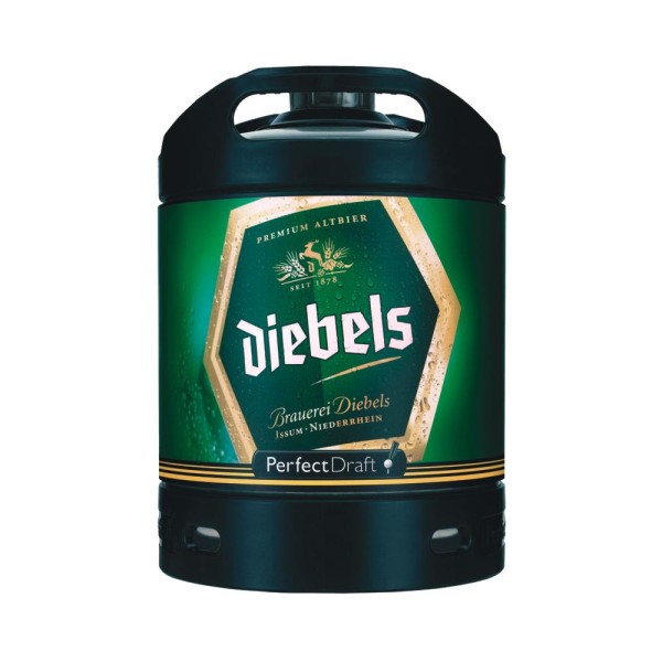 2 x Diebels Alt beer Perfect Draft barrel 6 liters of 4.9% vol.