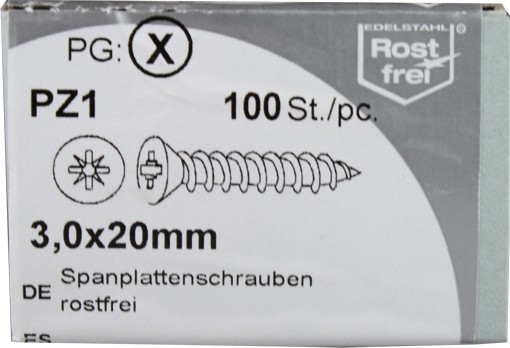 Pozidrive chipboard screws