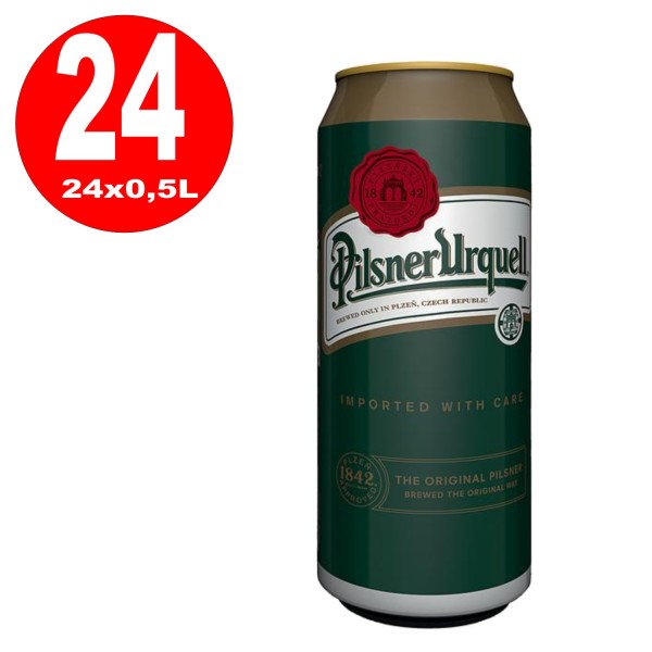24 x Pilsner Urquell cans 0.5L 4.4% vol one-way
