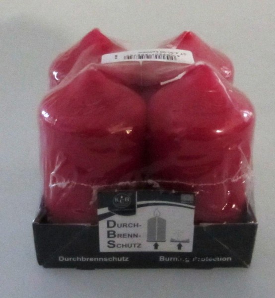 4 piece stumps candles carmine about 8 x 4 cm