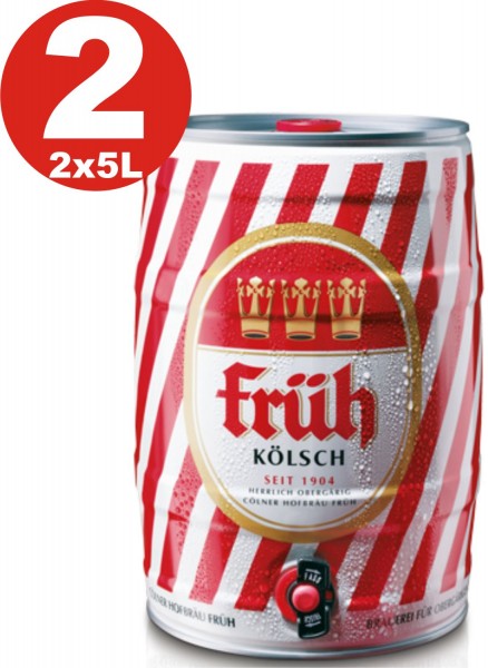 2 x Frueh Koelsch 5 L party barrel 4.8% vol.