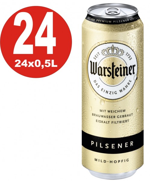 Warsteiner Pilsener 24x0,5L doses 4.8% vol