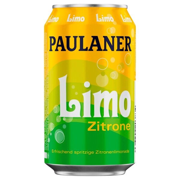 24 x Paulaner Lemon Limo 0.33L Can, One-Way Deposit