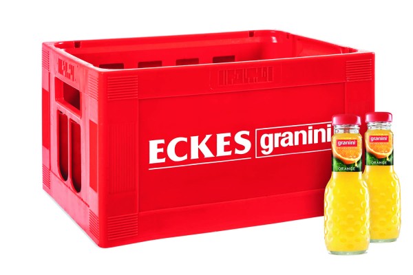 24 x Granini orange juice from fruit juice conentrar 0.2l glass in original reusable box
