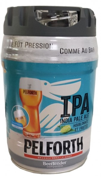 Pelforth IPA India Pale Ale Hops and Fruits 5 liter party keg 5.9% vol. disposable Alcohol content: 5.8% vol.