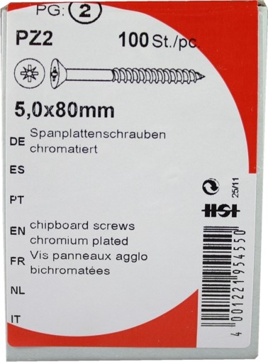 Pozidrive chipboard screws