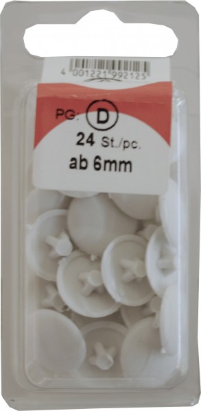 White caps Pozidrive 6-8mm