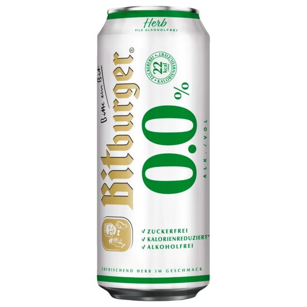2 x Bitburger Pilsener 24x0,5L = 48 Dosen 0.0 ALKOHOLFREI EINWEG ONE WAY