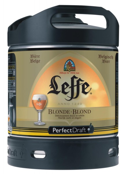 2 x Leffe beer blonde from Belgium Perfect Draft 6 liter barrel 6,6 % vol