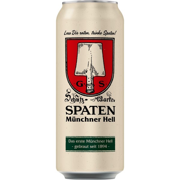 24 x Spaten Münchner hell cans 0.5L 5.2% Vol incl. One way deposit