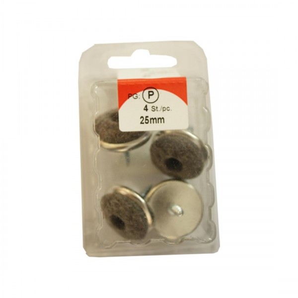 Felt glides metal grey 25 mm