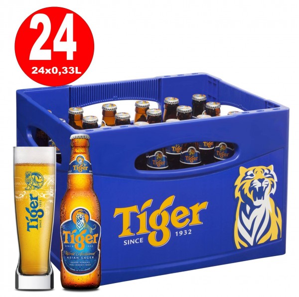 24 x Tiger Beer Original Asia 0.33L Original Box 0.33L Bottle 5.0% vol. MULTIPLE