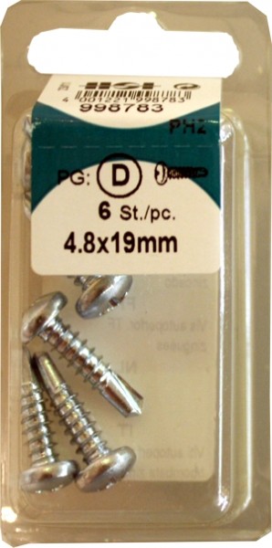 Liko 4, 8x19mm bright zinc-plated drill screws