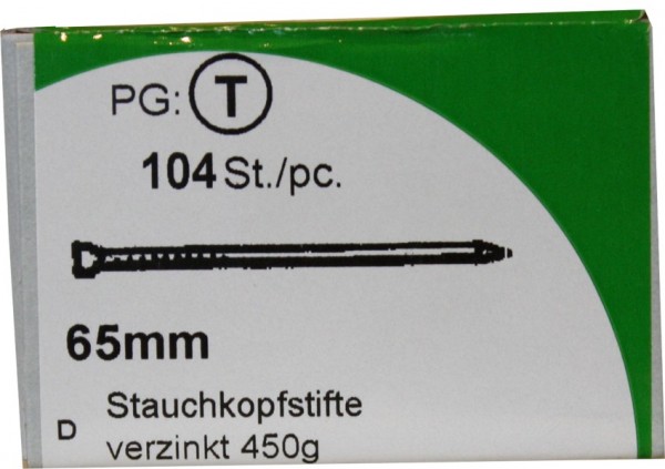 Eisenverzinkt compressive head pins 65 mm