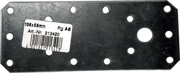 Galvanized flat connectors 135x55mm