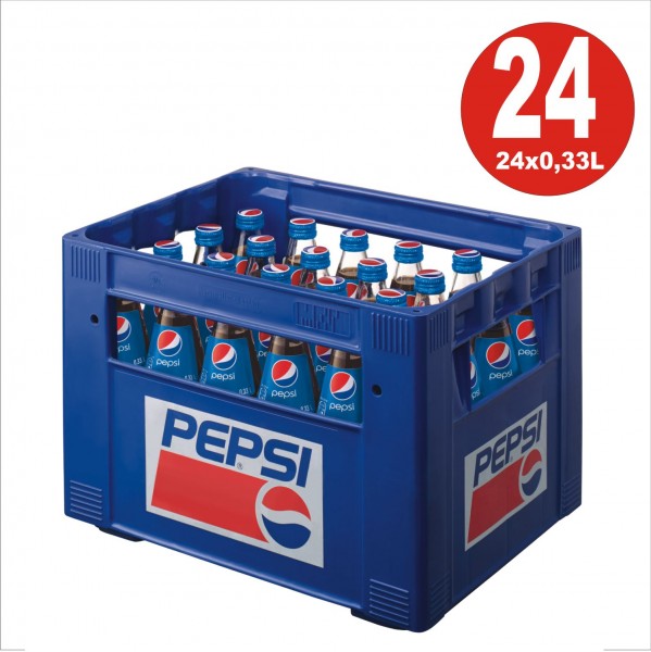 24 x Pepsi-Cola 0.33L glass bottle in original box