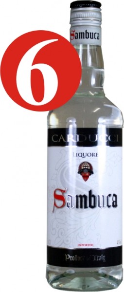6 x Carducci Sambuca 40% 0.7 L