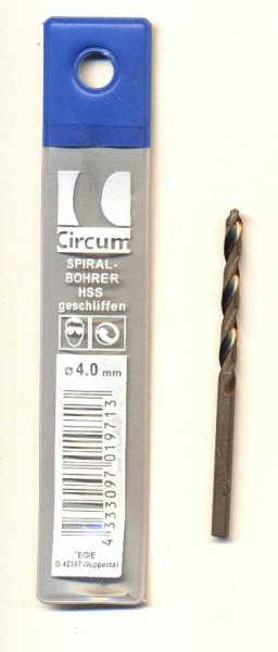 Circum twist drill HSS ground 4.0 mm
