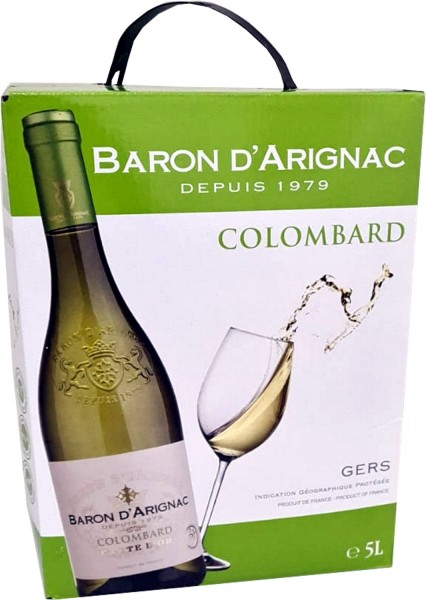 Baron D'Arignac - Colombard Blanc white wine dry 5 liter box 11% Alc.
