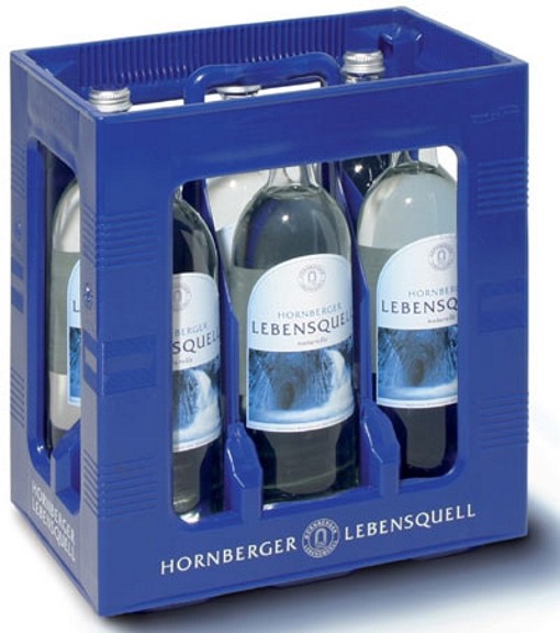 Hornberger Lebensquell nature 6 x 1Liter still water glass bottle Original box