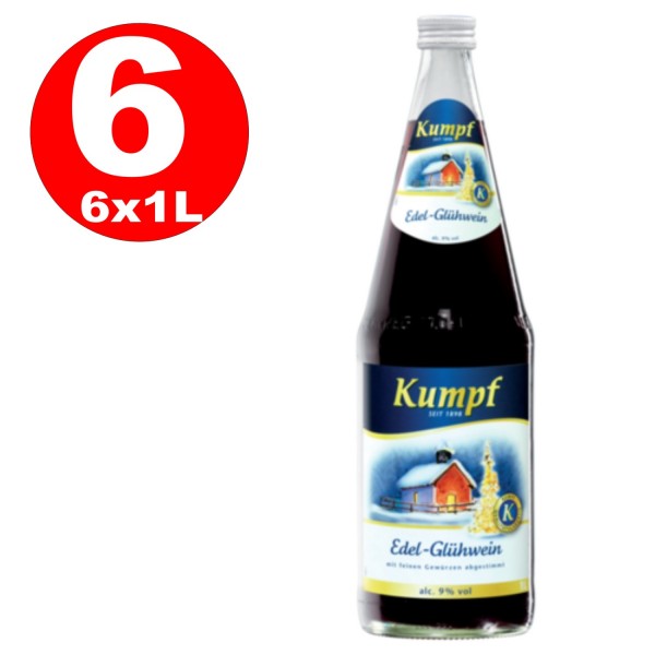 6 x Kumpf Edel Gluehwein mulled wine 9% vol. alc. alcoholic hot drink