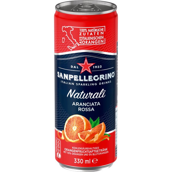 24 cans of San Pellegrino Naturali Aranciata Ross 0.33L inc. €6.00 ​​one-way deposit lemonade