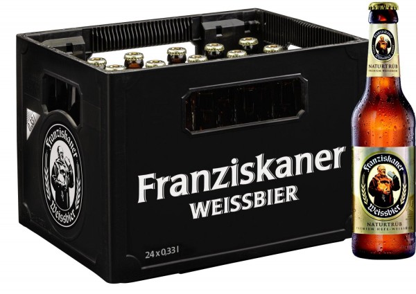 24 x Franziskaner Hefe White beer natural tricot 0.33L 5.0% vol. Original box