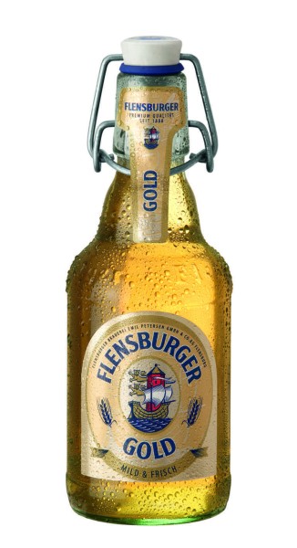 20 x Flensburger gold 0.33l, flip-top bottle 4.8% vol original box returnable deposit