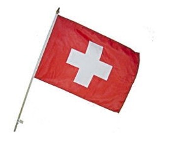 Banner at wooden stick...Switzerland