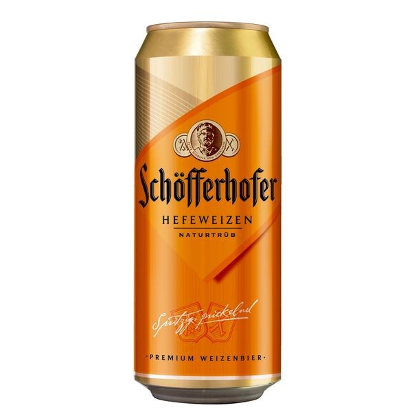 2 x 24x 0.5L cans of Schöfferhofer Weizen Naturtrüb 5% vol. One-way deposit