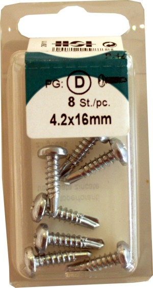 Liko 4, 2x16mm bright zinc-plated drill screws