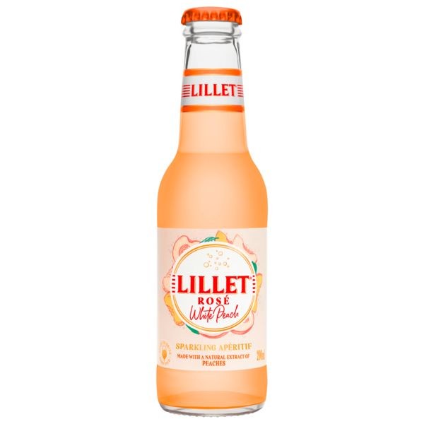 12 x Lillet Rosé White Peach mixed drink 10.3% vol. 200 ml glass bottle