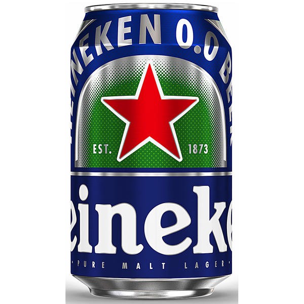 24x0.33L cans of Heineken lager beer ALCOHOL-FREE _disposable