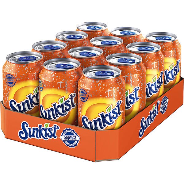 12 x Sunkist Orange Lemonade 0.33L one-way can