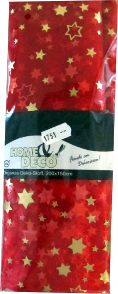 Furnishing fabric organza...Star print