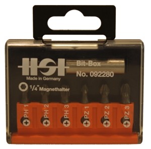 Bit box with magnetic holder PH, PZ