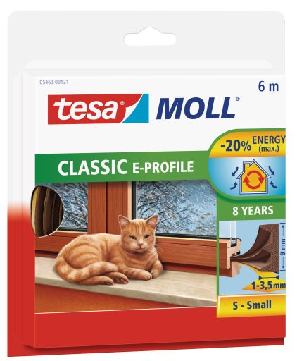 tesamoll*CLASSIC E-profile rubber seal Brown 6 m: 9 mm: 5.5 mm