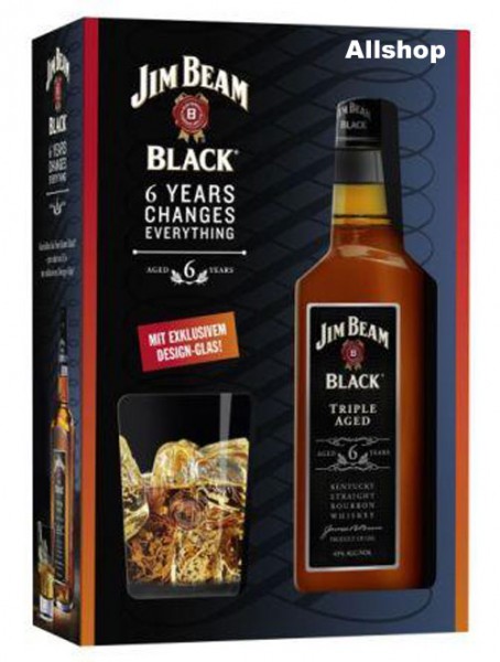 Jim beam black gift box with glass